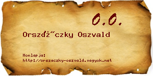 Orszáczky Oszvald névjegykártya